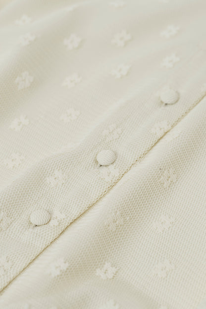 Flower tulle cardigan / White