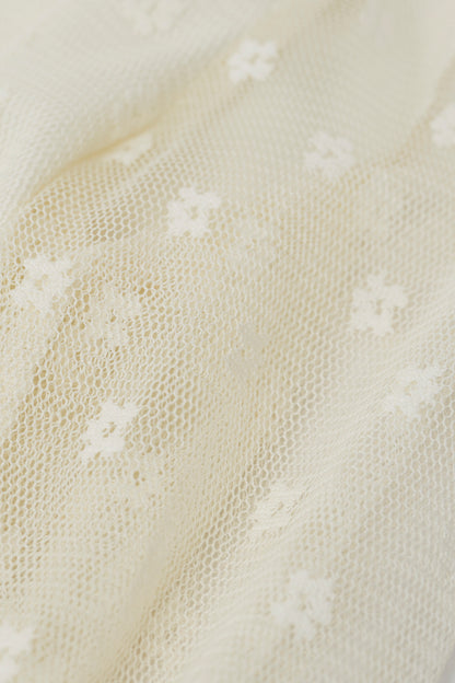 Flower tulle cardigan / White