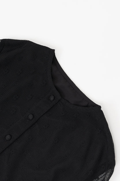 Flower tulle cardigan / Black
