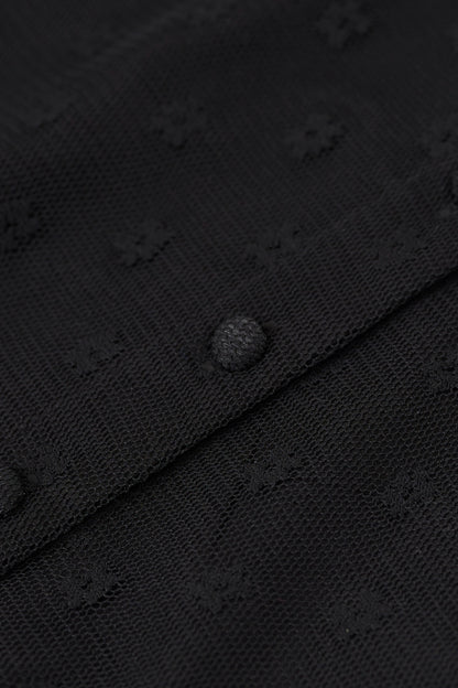 Flower tulle cardigan / Black