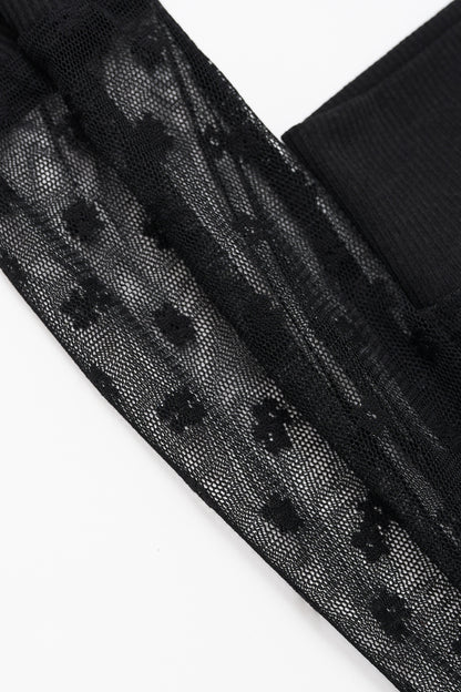 Flower tulle cardigan / Black