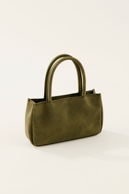 suede hand bag/olive
