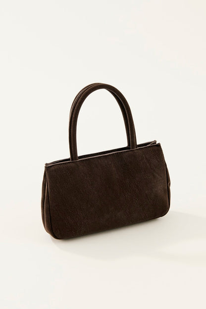 suede hand bag/chocolate