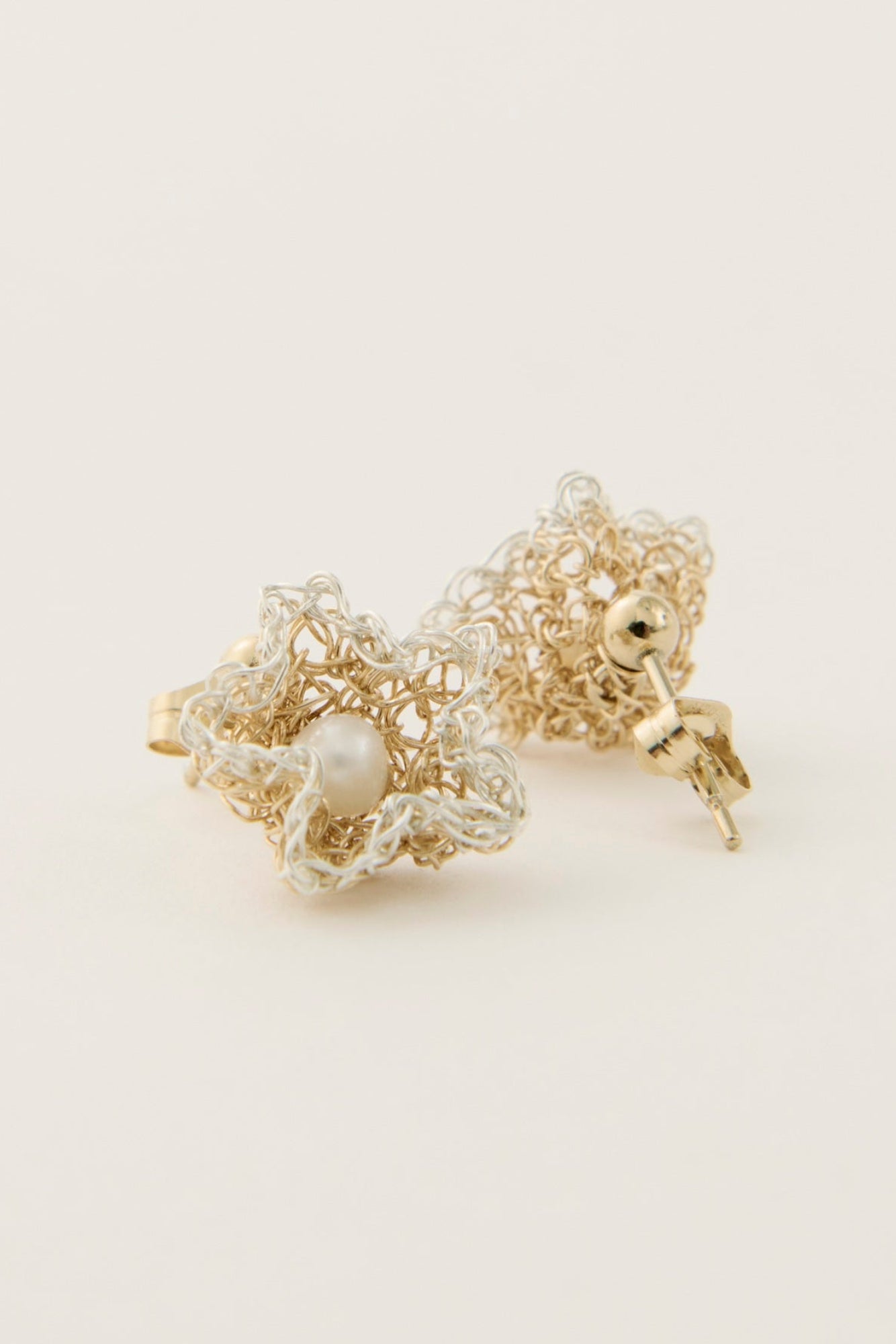 Star Flower Earrings / silver