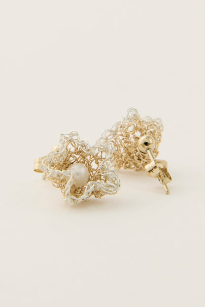 Star Flower Earrings / silver