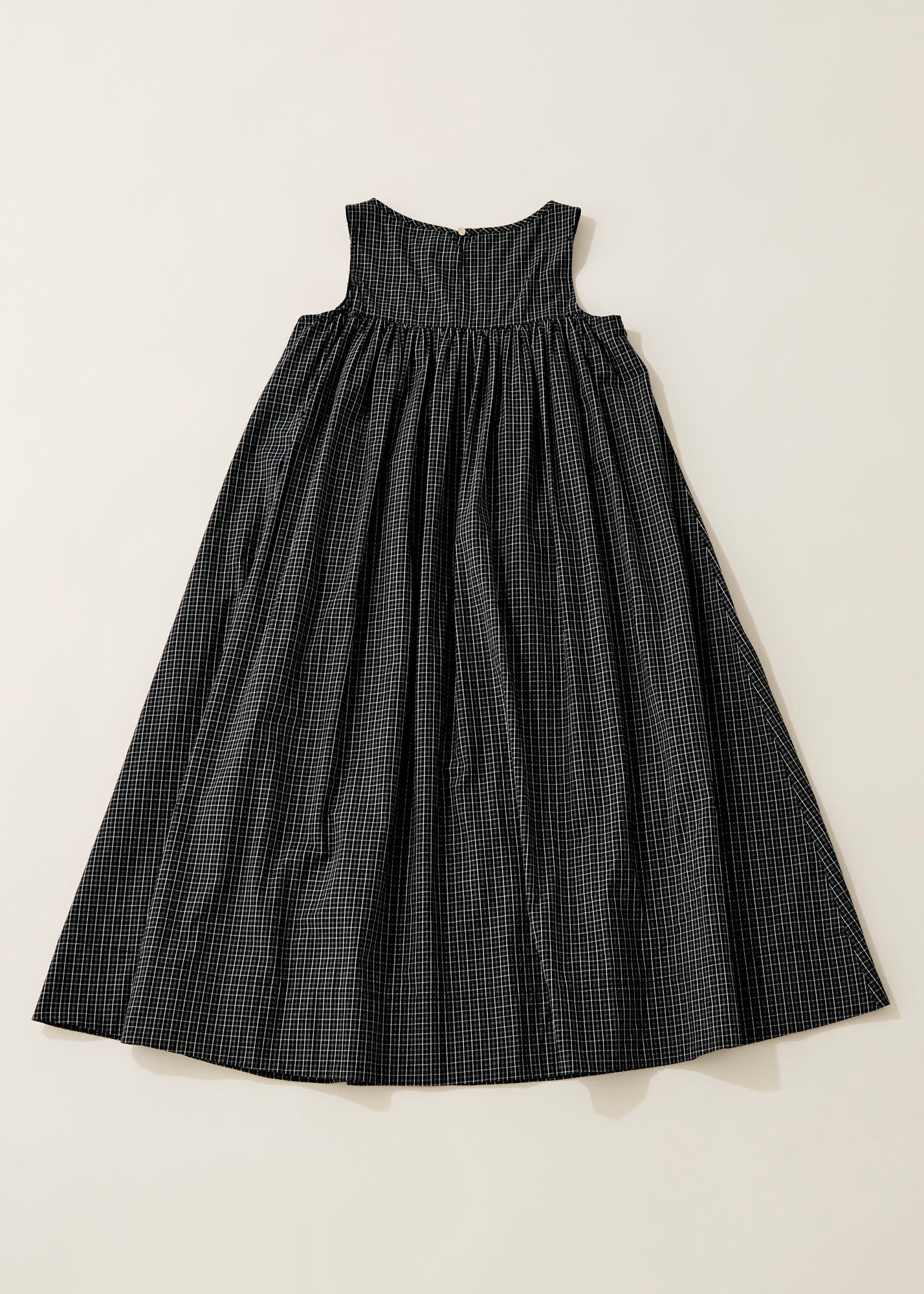 Tattersall check pin tuck dress/black