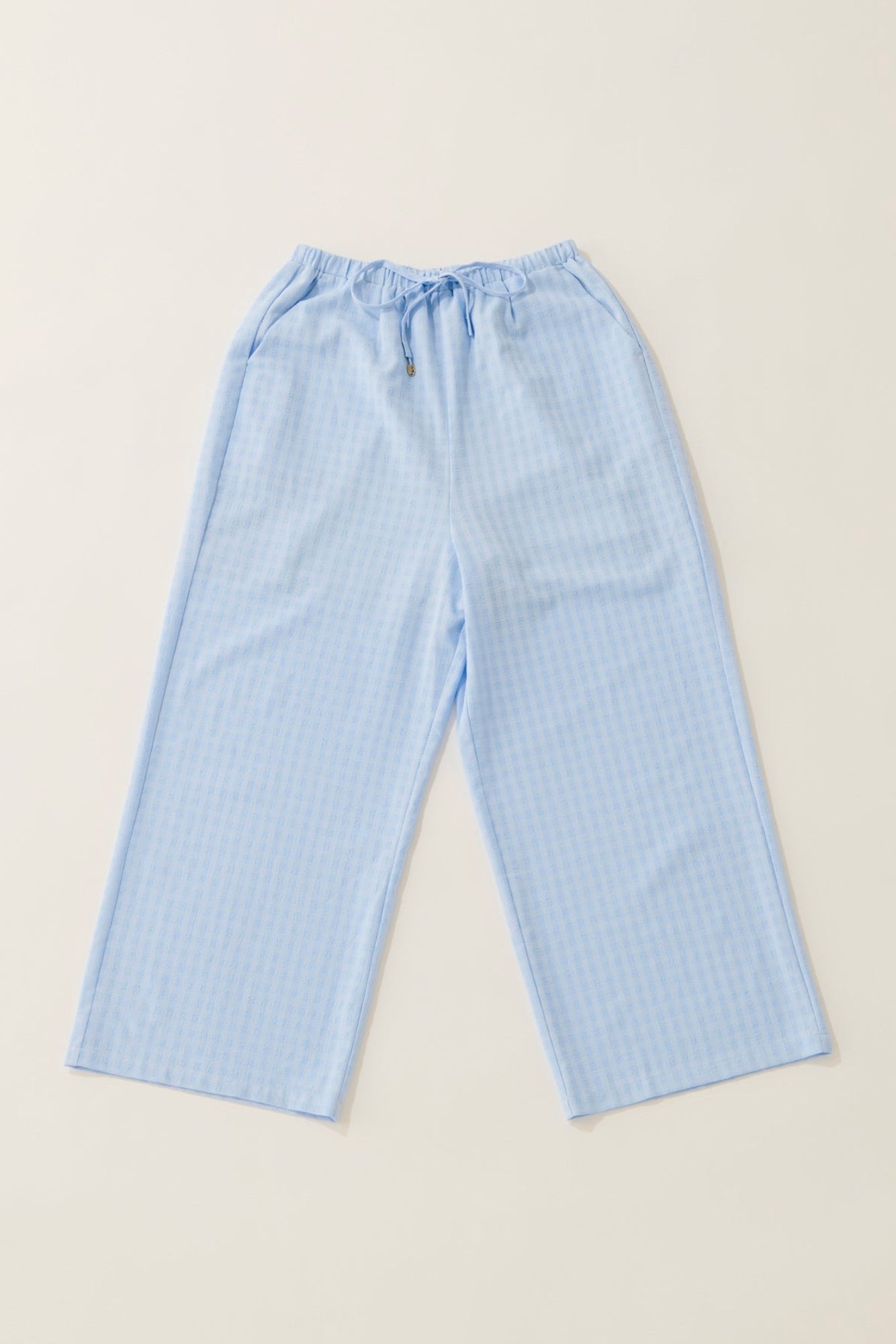 Shadow check seersucker pants / soda
