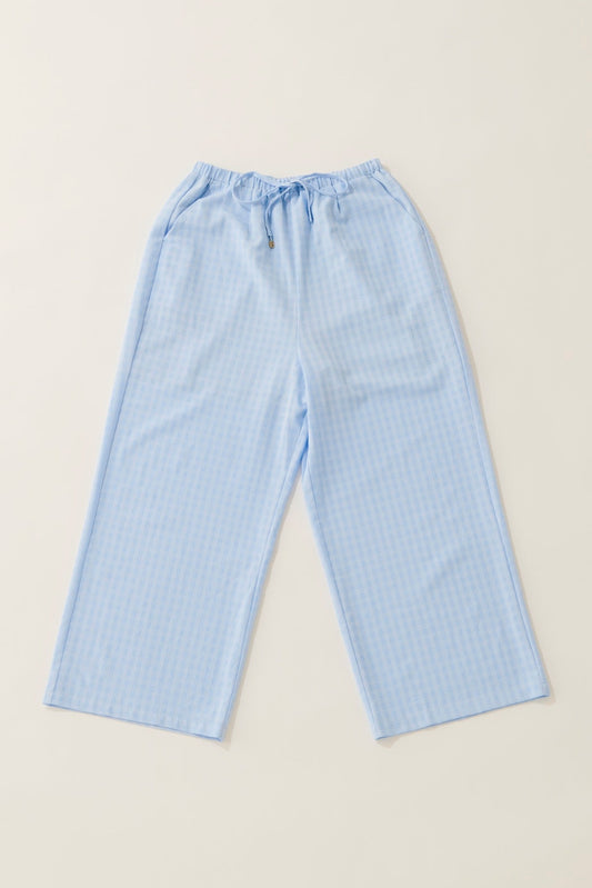 Shadow check seersucker pants / soda