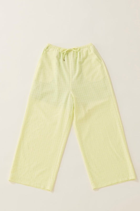 Shadow check seersucker pants / lime