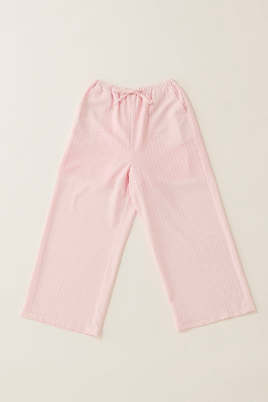 Shadow check seersucker pants/peach