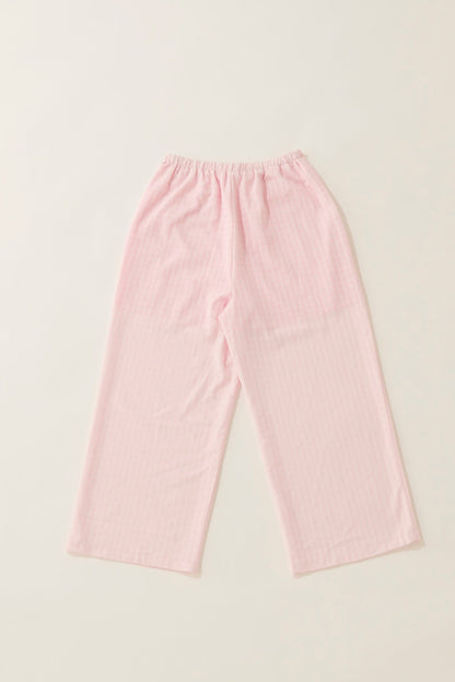Shadow check seersucker pants/peach