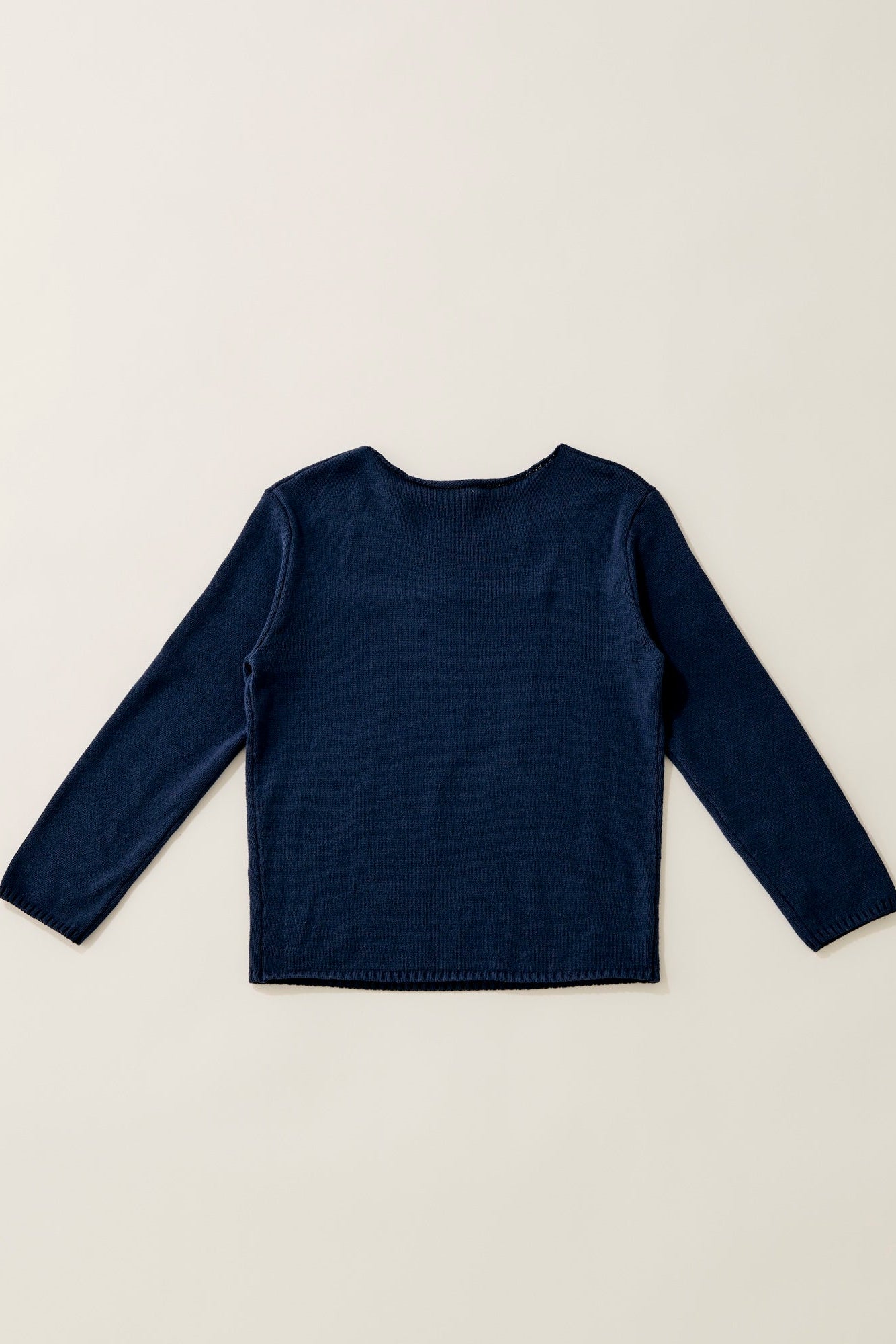 Random button relax knit pullover / fog navy