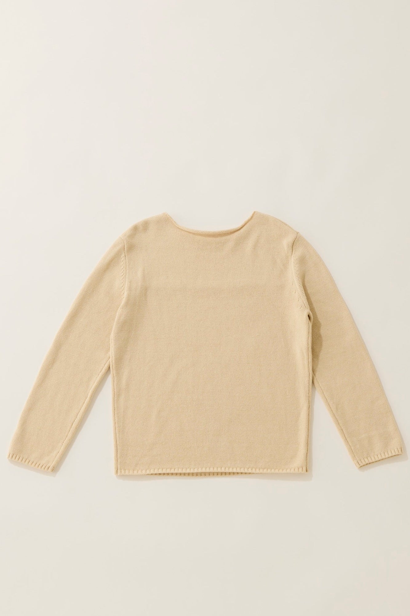 Random button relax knit pullover / ecru
