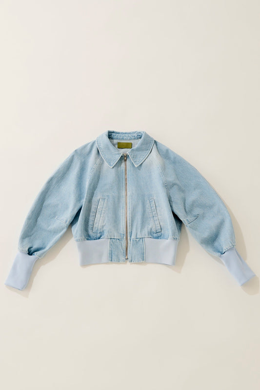 Raglan denim blouson / light blue