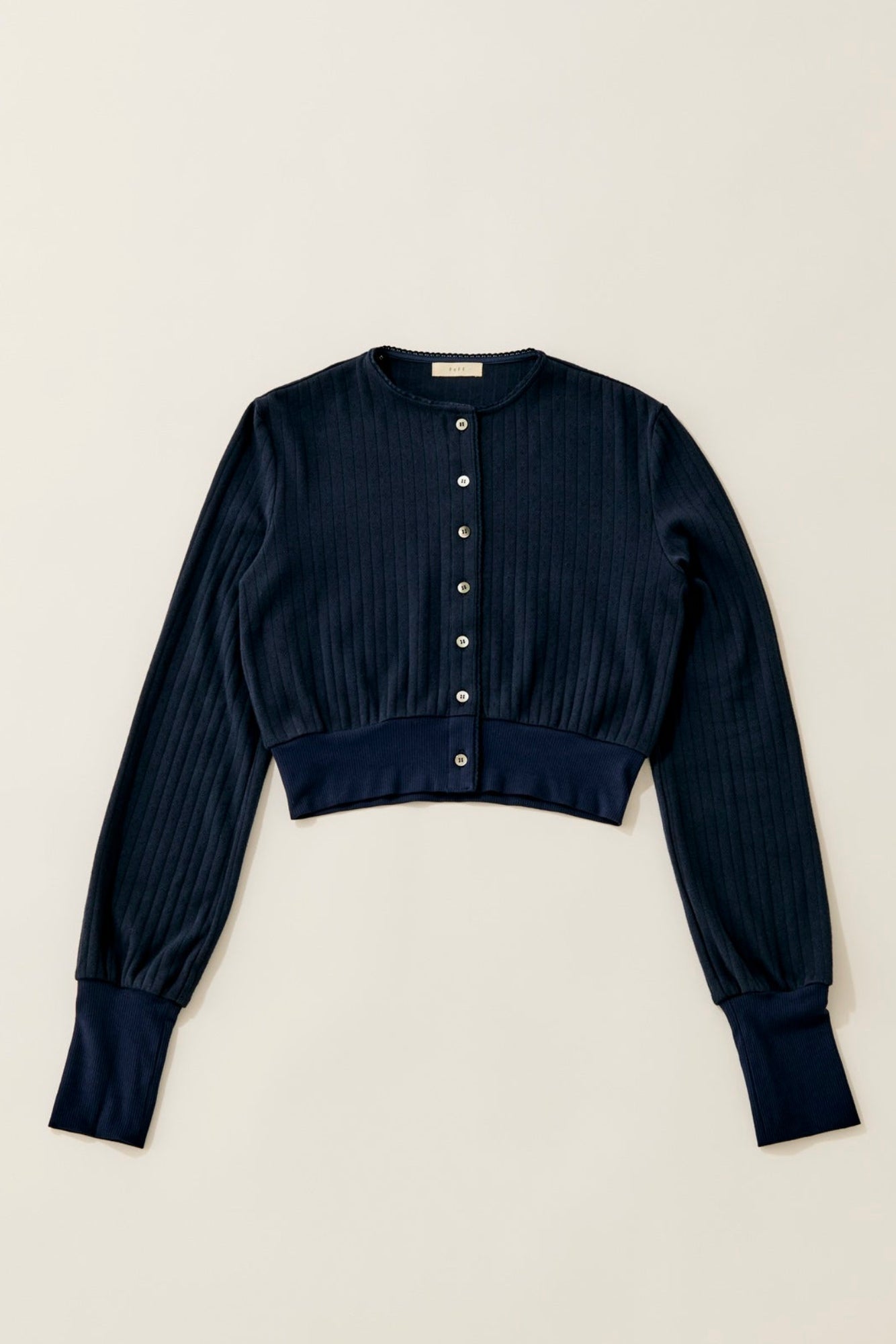 Eyelet cut cardigan / navy – PoFF公式オンラインショップ