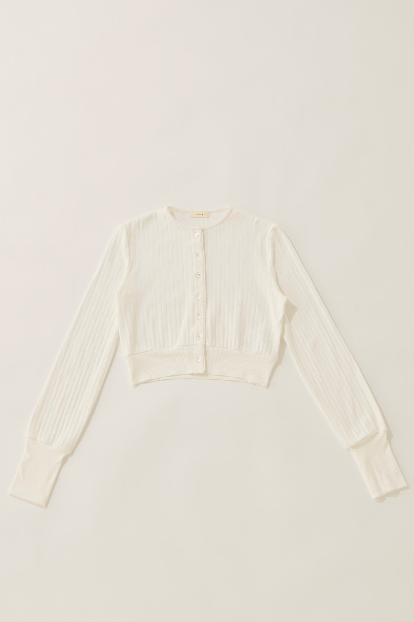 Eyelet cut cardigan / white