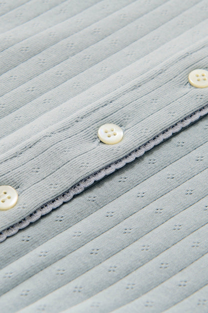 Eyelet cut cardigan / light blue