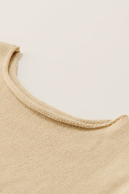 Random button relax knit pullover / ecru