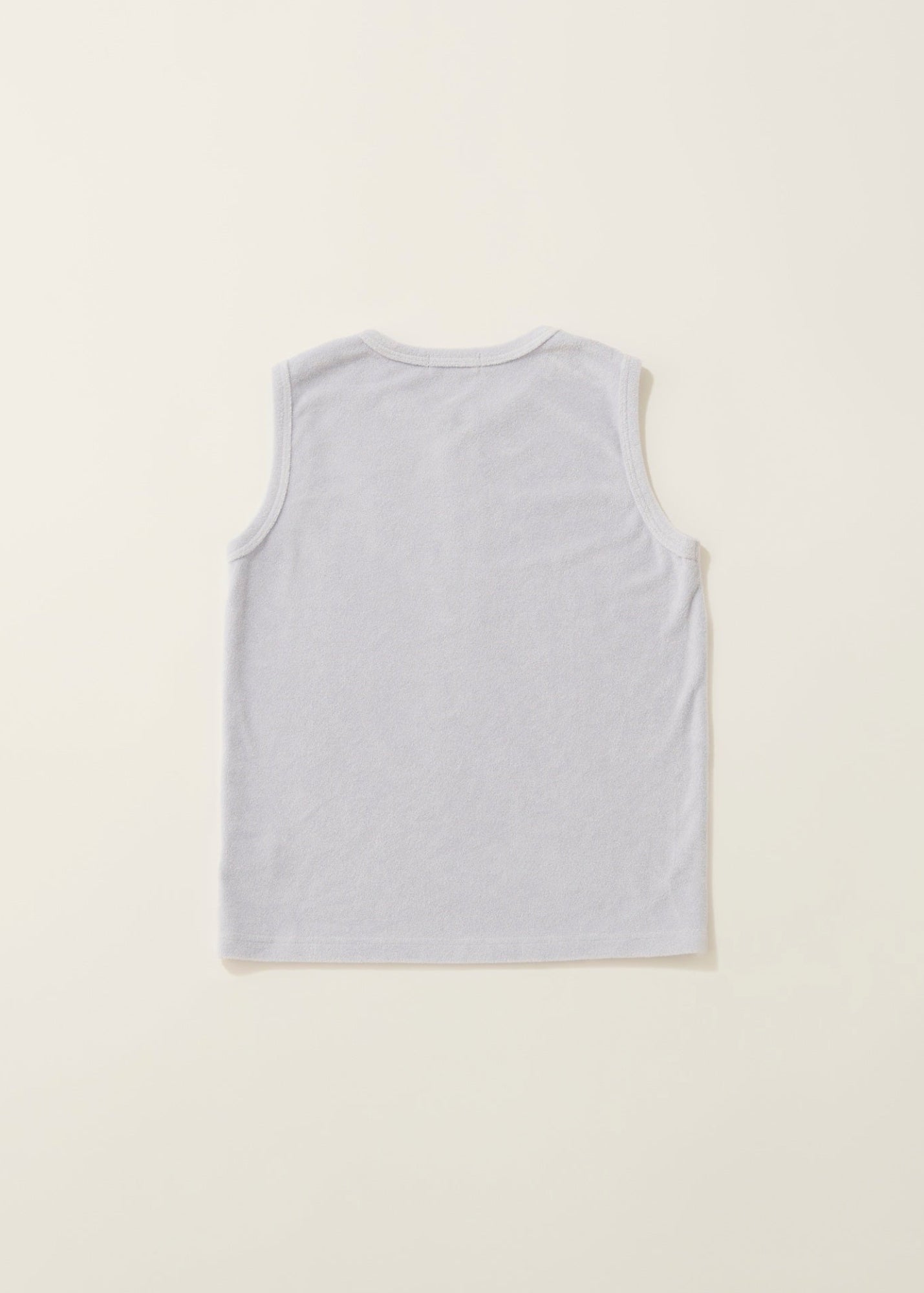 Henley neck pile tank top / blue guimauve