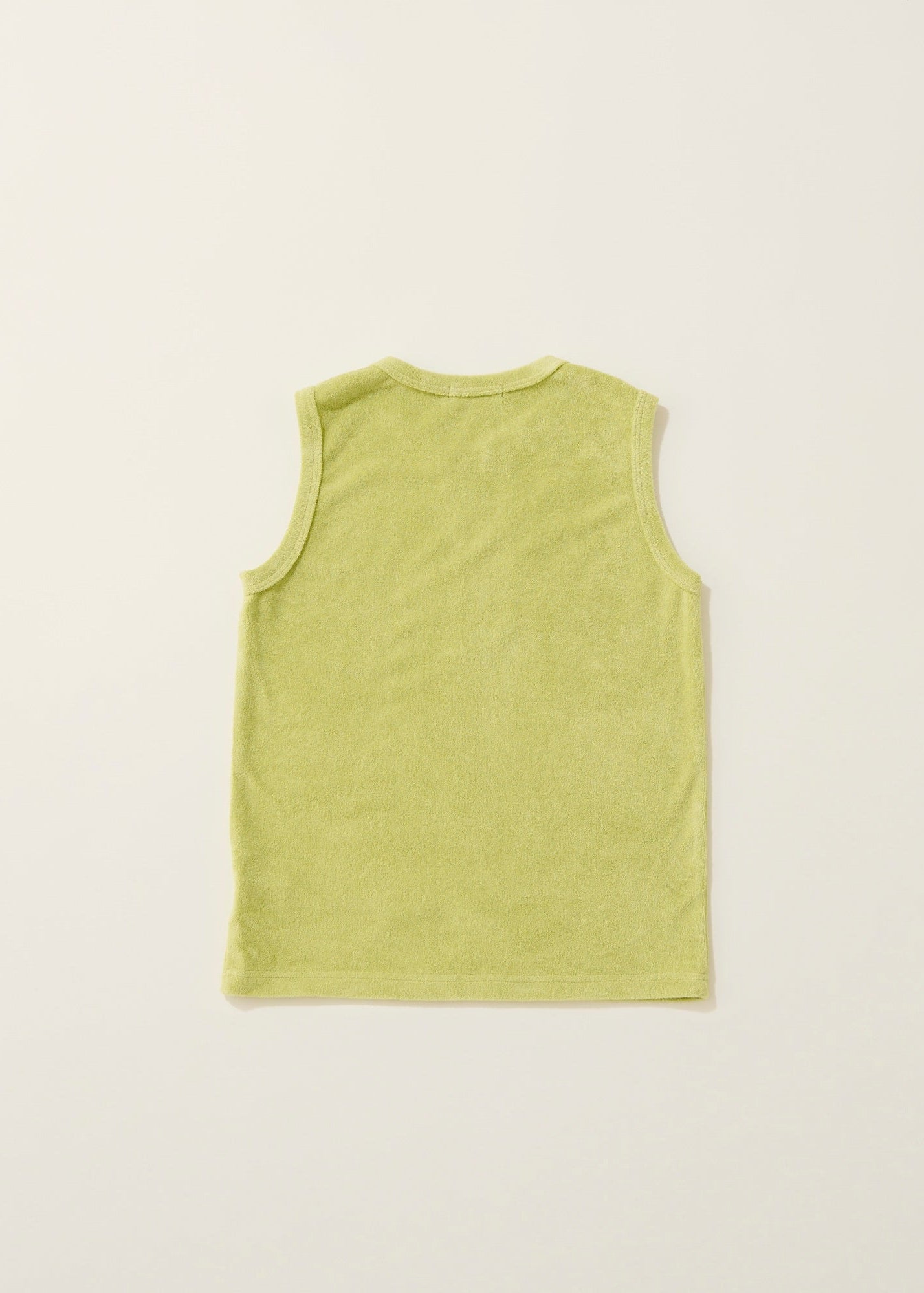 Henley neck pile tank top / Lime pie