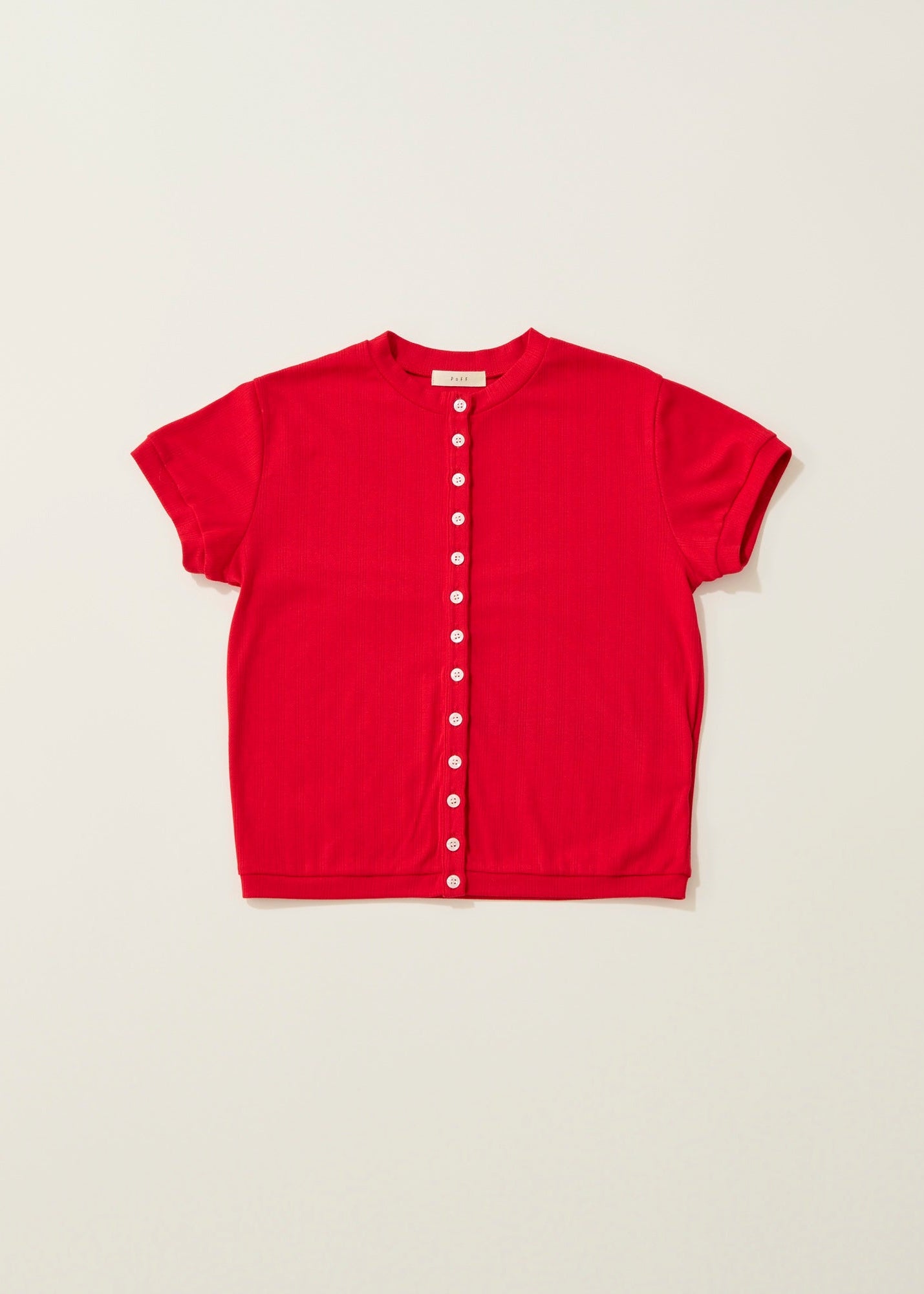 eyelet cut button Tshirt / salvia
