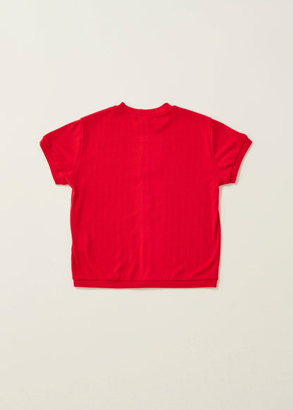 eyelet cut button Tshirt / salvia