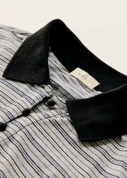 Multi border short polo/gray