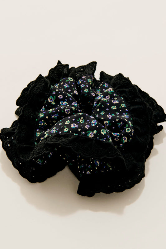 Flower lace Chouchou / black