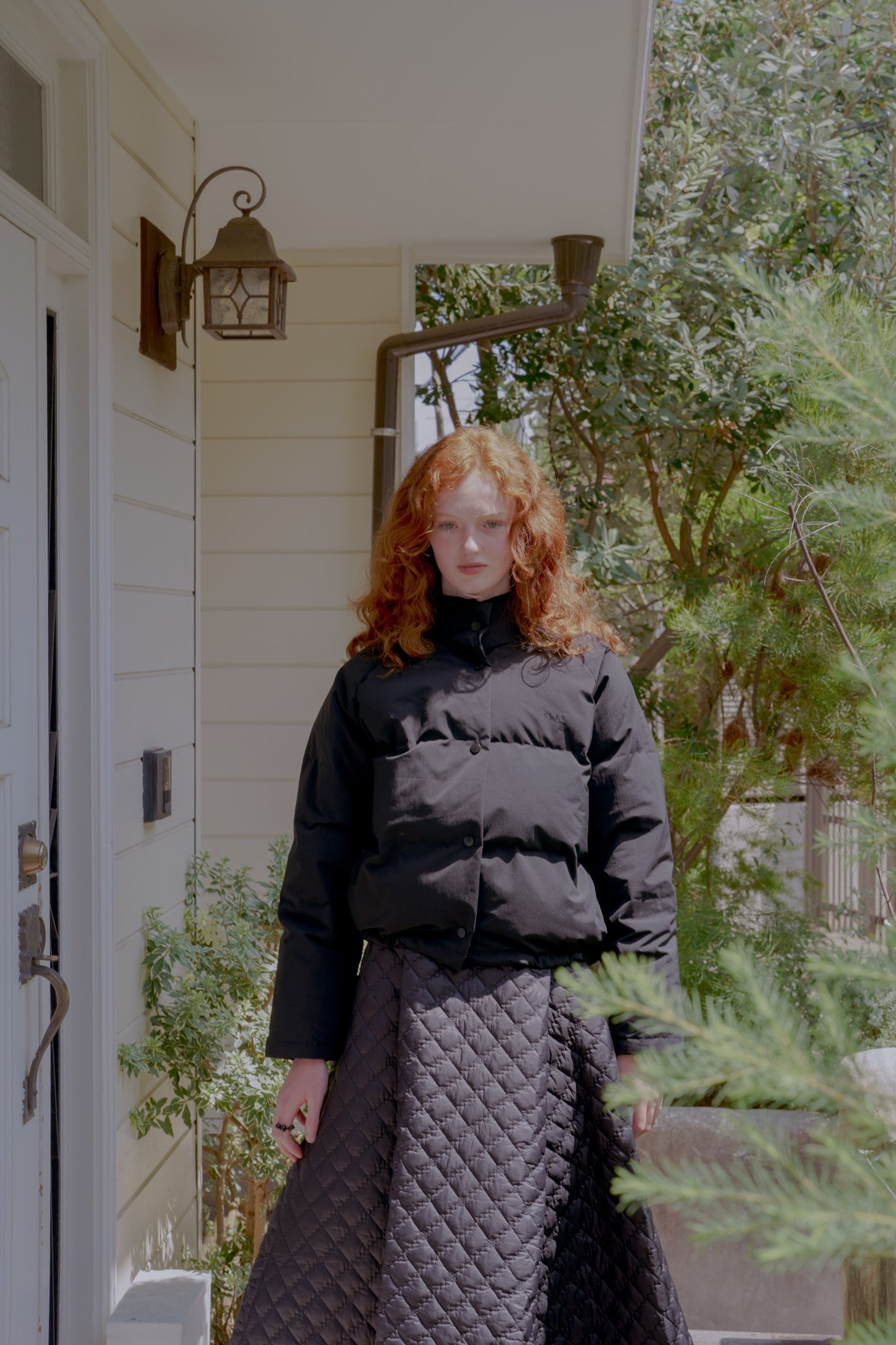 Volume long skirt / black