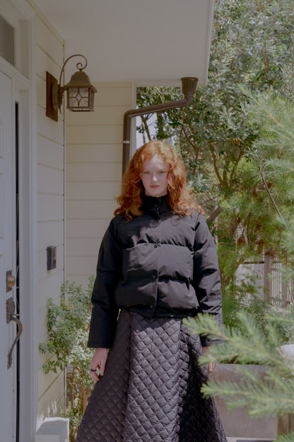 Volume long skirt / black