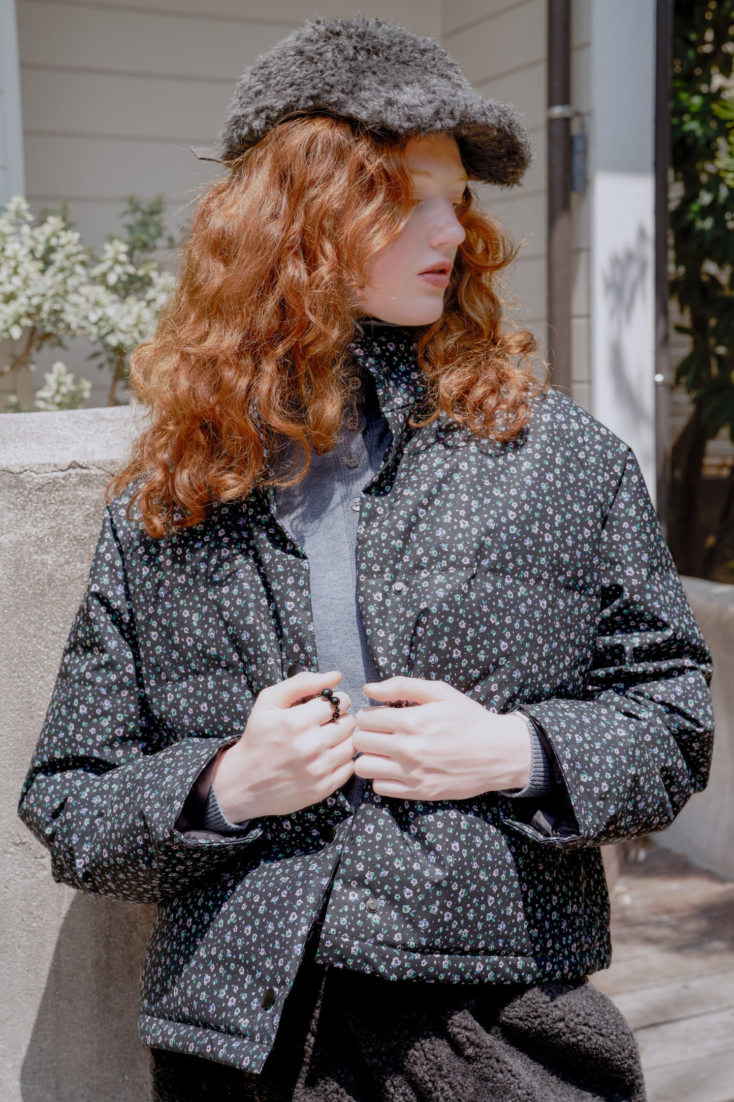 Boa fur cap / dull gray