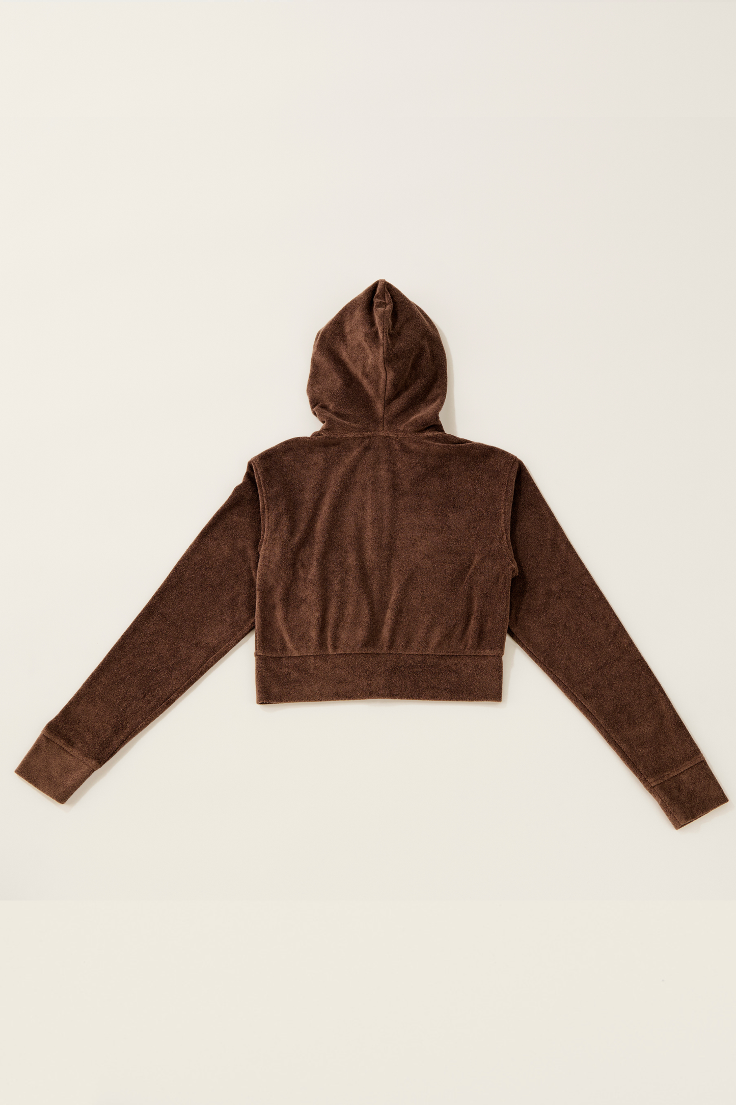 Double open pile hoodie / brown sugar