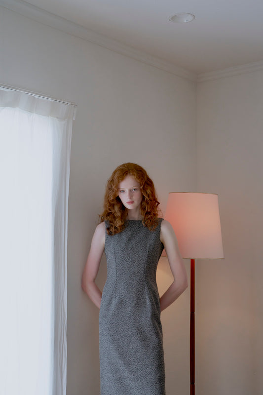 Tweed long dress / mix