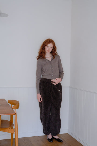 Relax Boa Pants / dull gray