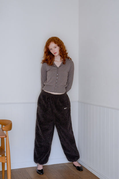 2way high neck cardigan / cocoa