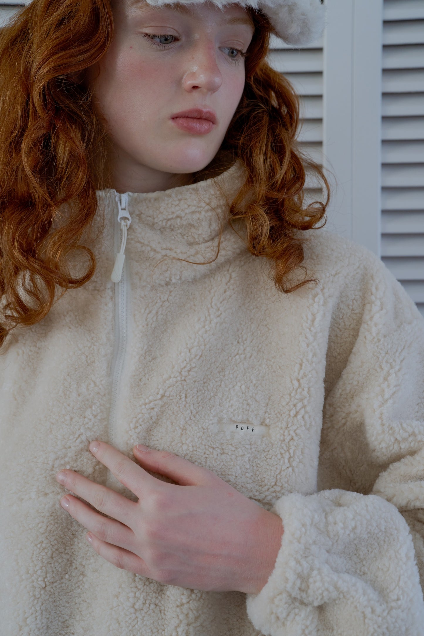 Half-zip boa pullover / teddy