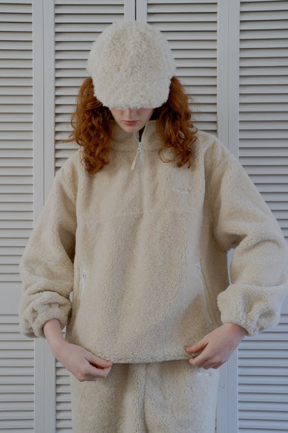 Half-zip boa pullover / teddy