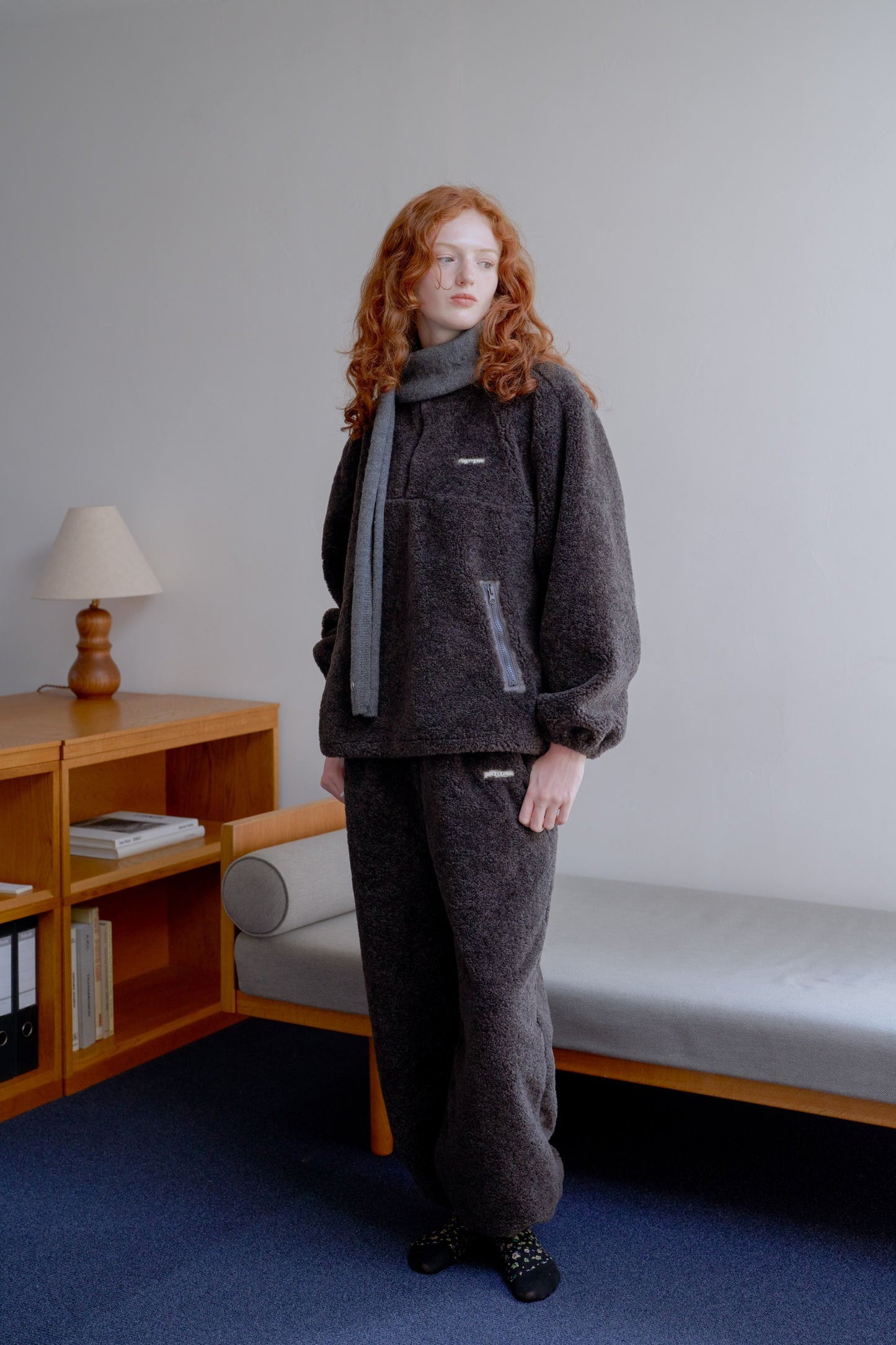 Relax Boa Pants / dull gray