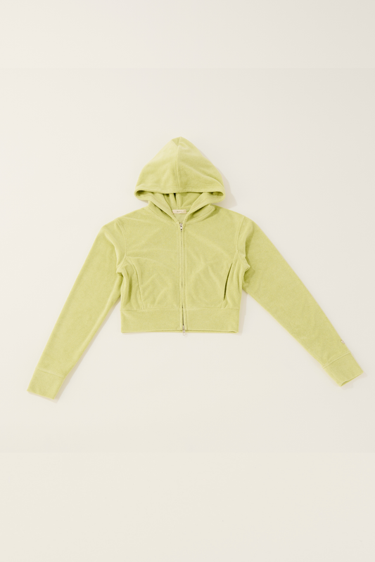 Double open pile hoodie/Lime pie