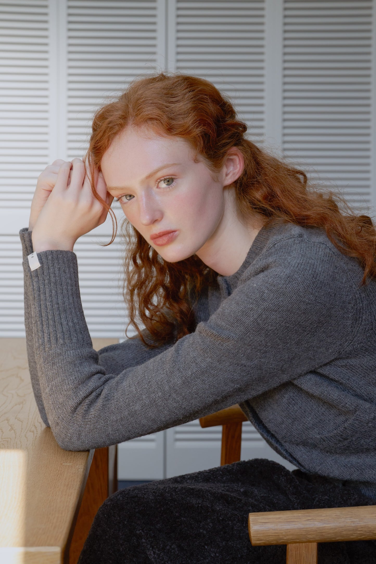 knit pocket cardigan / heather