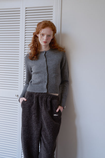 knit pocket cardigan / heather