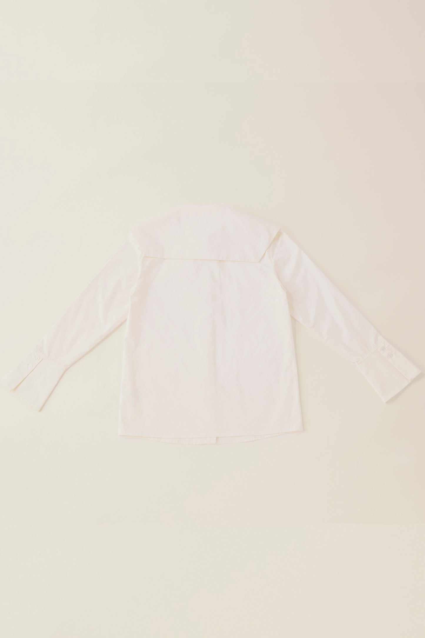 Box collar double button blouse / white