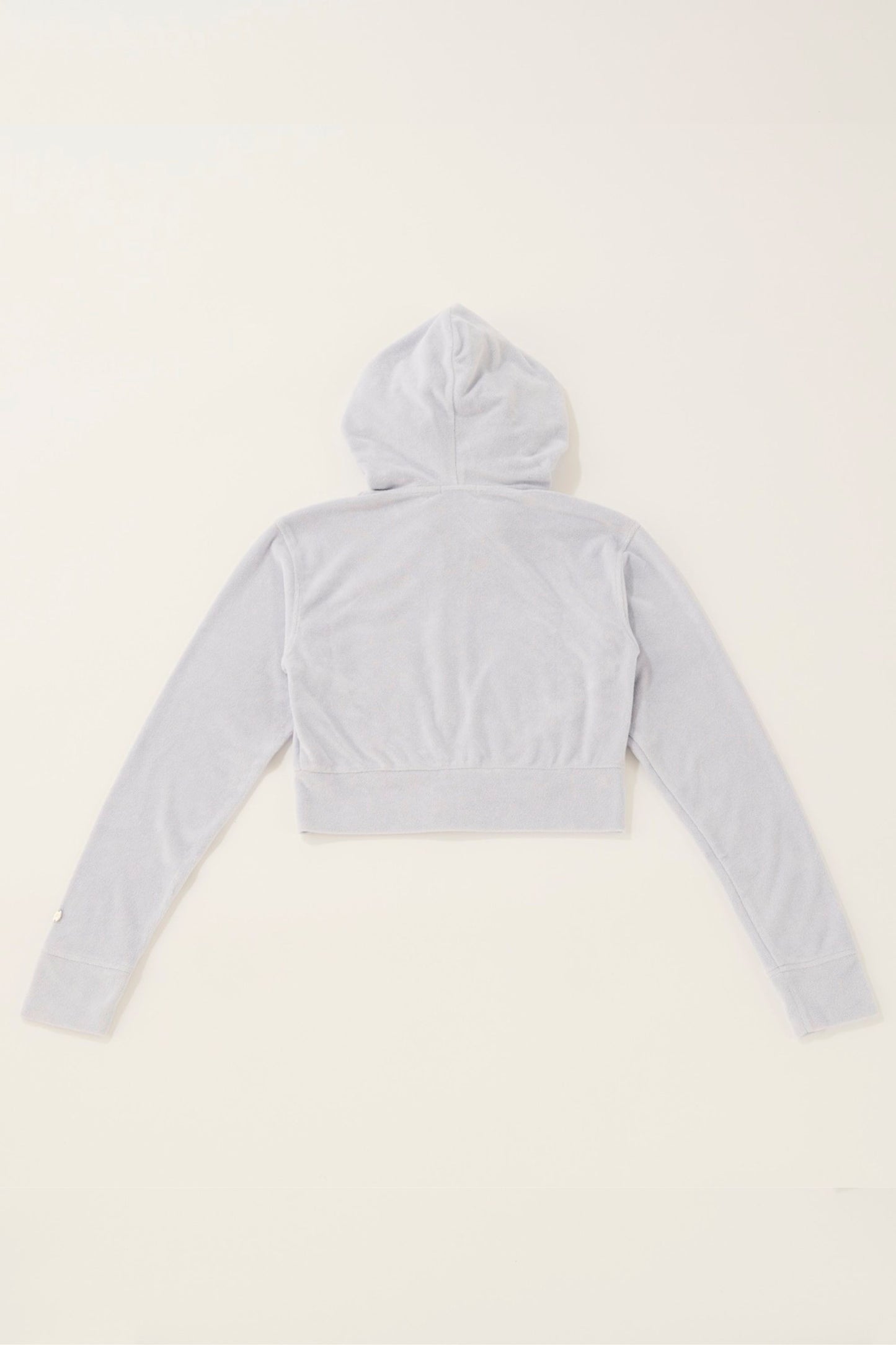 Double open pile hoodie / blue guimauve