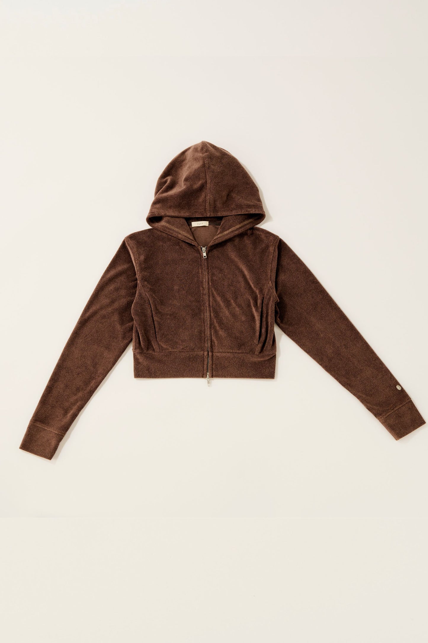 Double open pile hoodie / brown sugar
