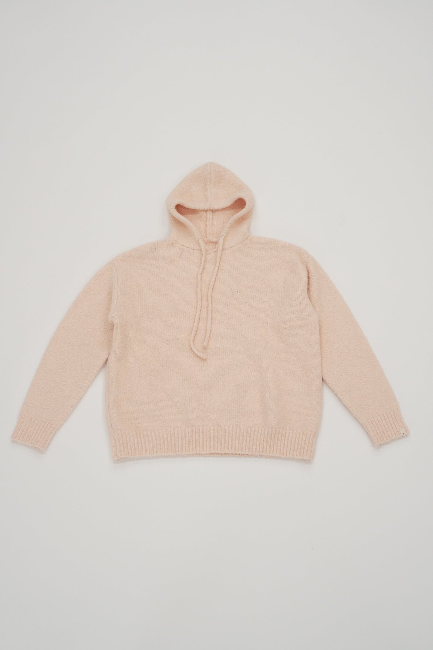Fluffy Knit Hoodie / peach milk