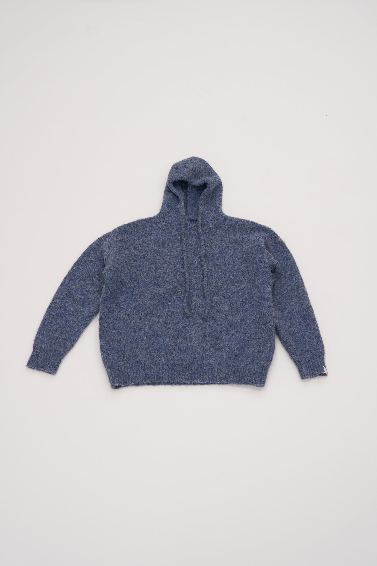Fluffy Knit Hoodie / hazy blue