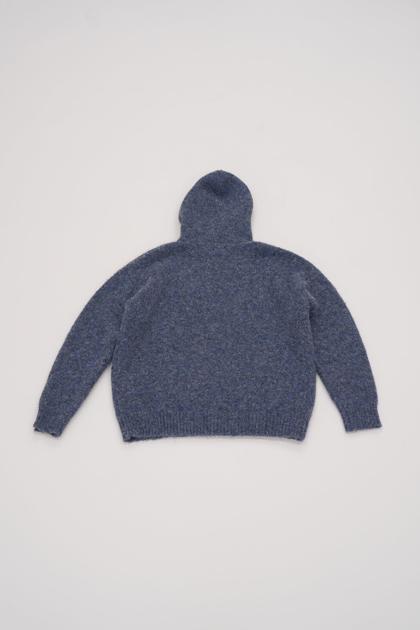 Fluffy Knit Hoodie / hazy blue