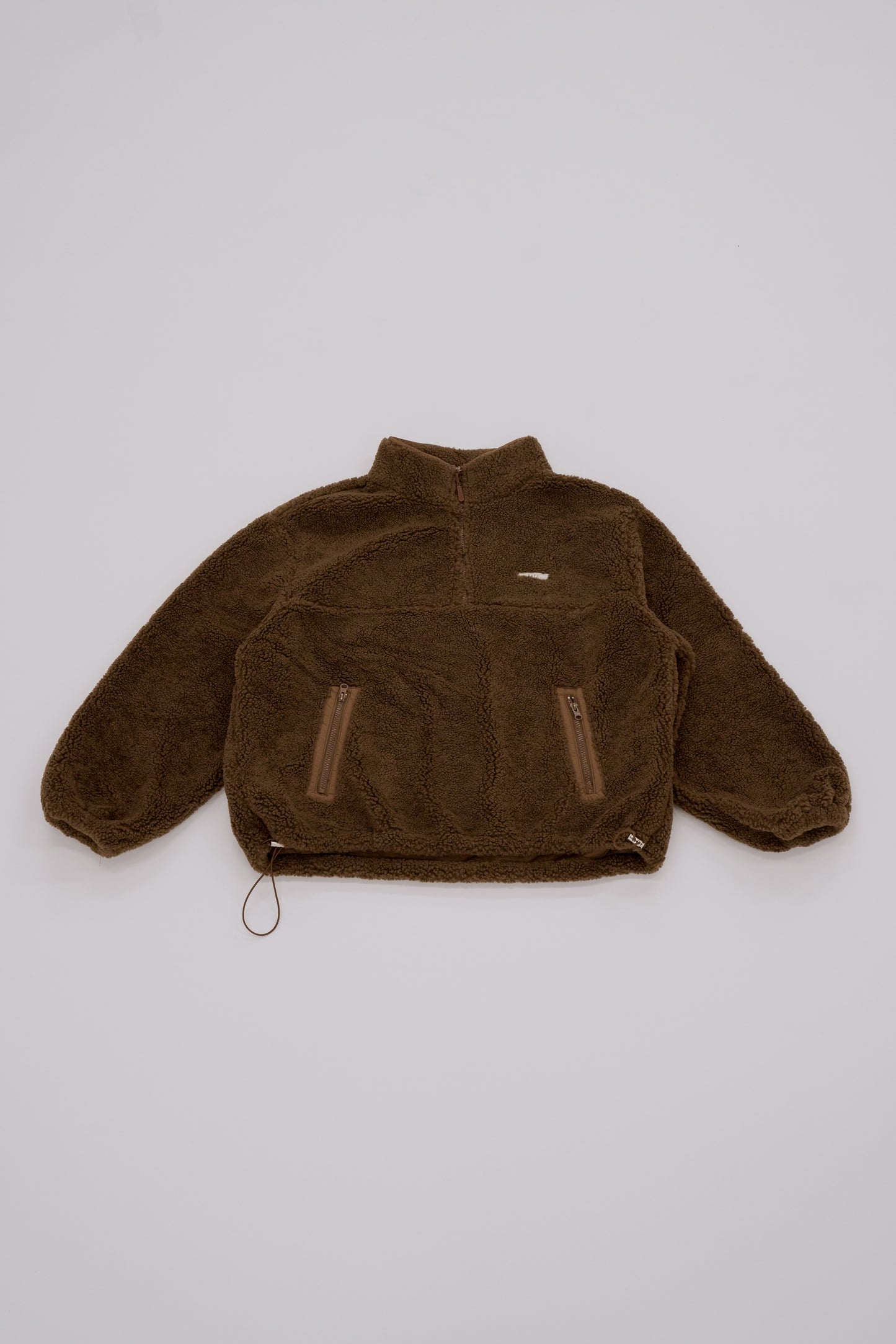 Half-zip boa pullover / brownie