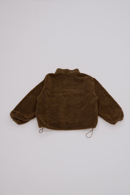 Half-zip boa pullover / brownie