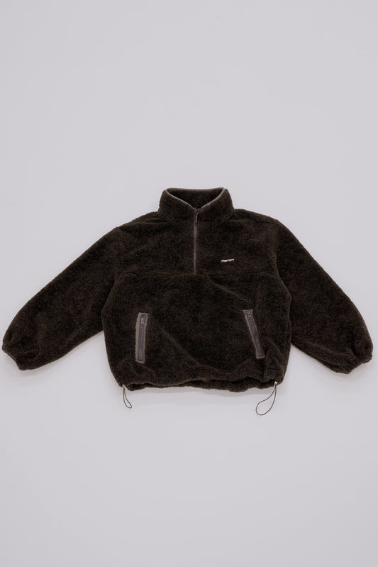 Half-zip boa pullover / dull gray